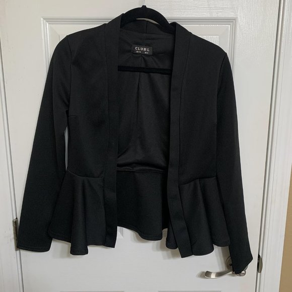 Club L Office Pleated Peplum Jacket - Picture 2 of 5